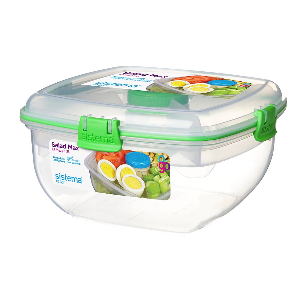 slide 1 of 1, Sistema Salad Max To Go Food Storage Container, Assorted Colors, 1 ct