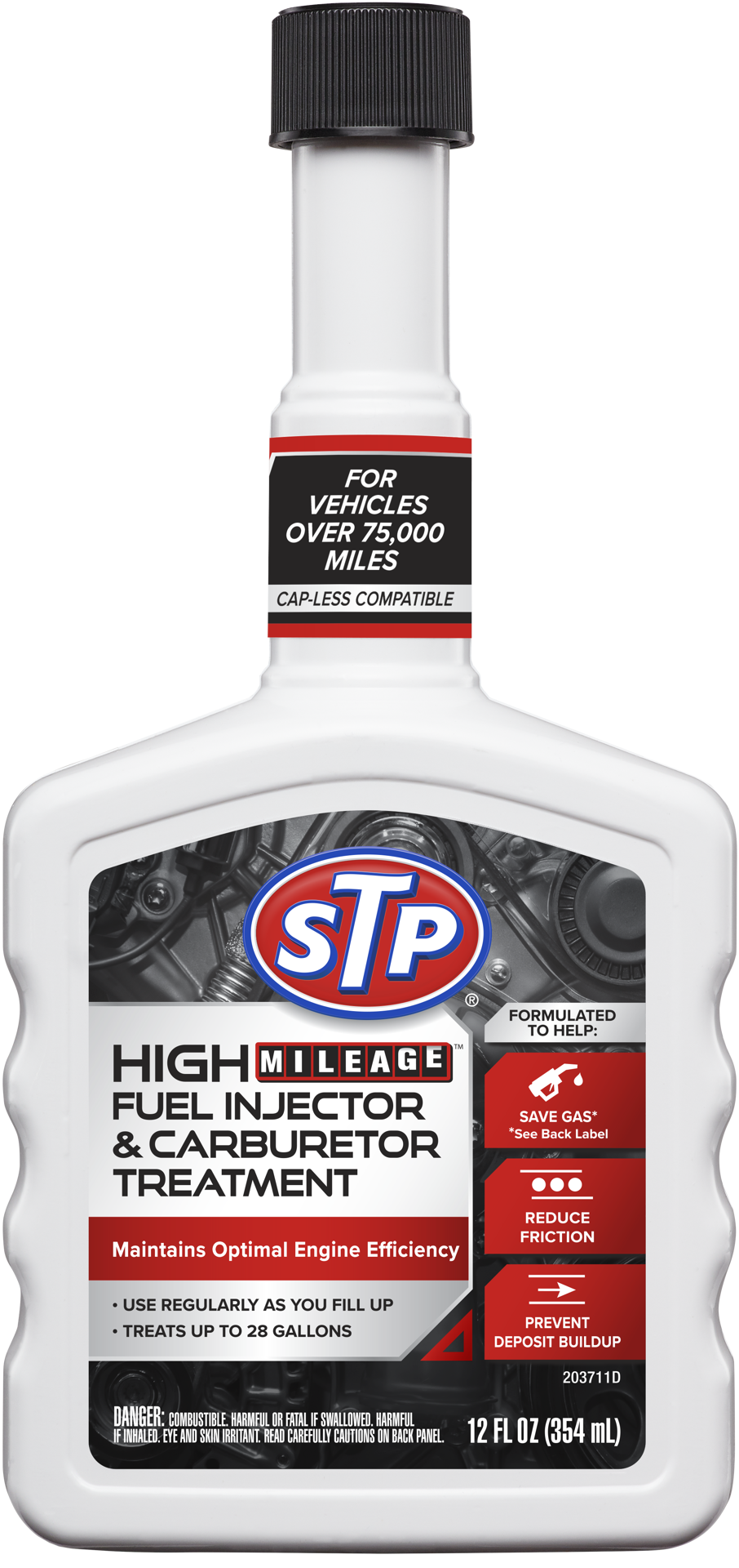 slide 1 of 1, STP Fuel Injector & Carburetor Treatment, 12 fl oz
