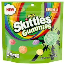 SKITTLES Sour Gummies Chewy Candy Assortment, 12oz, Sharing Size, Resealable Bag