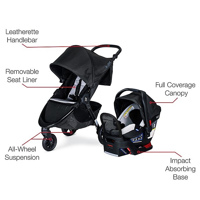 slide 7 of 8, Britax B-Free Premium Clean Comfort Travel System with Endeavours Infant Car Seat - Light Grey, 1 ct