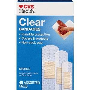 slide 1 of 1, CVS Health Clear Bandages Assorted Sizes, 45 ct
