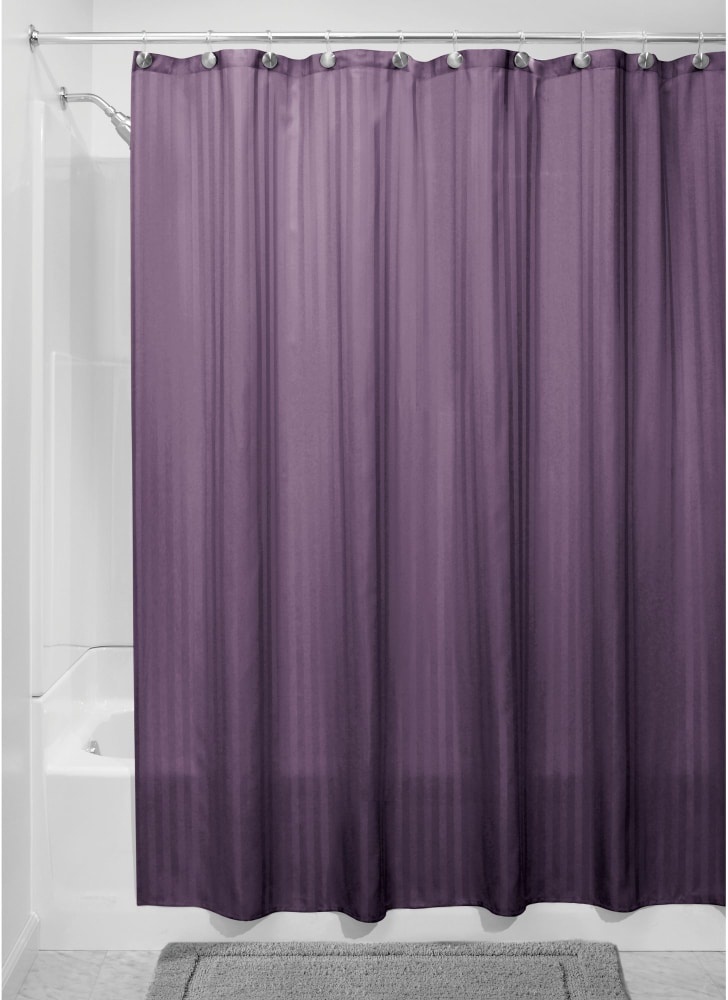 slide 1 of 1, HD Designs Satin Stripe Shower Curtain - Navy Cosmos, 1 ct