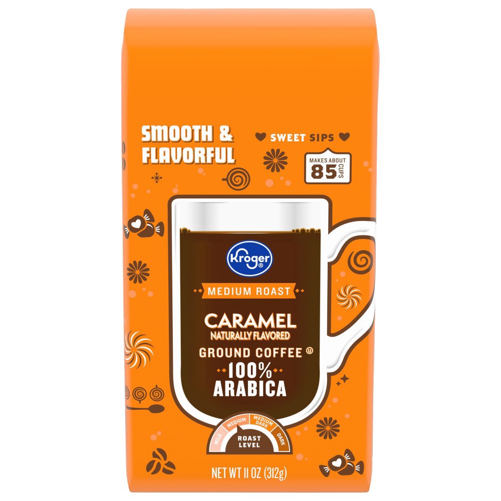 slide 4 of 6, Kroger Medium Roast Caramel Ground Coffee - 11 oz, 11 oz