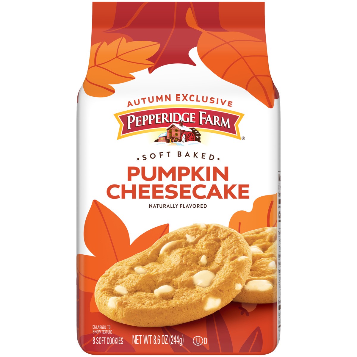 slide 1 of 5, Pepperidge Farm Soft Baked Pumpkin Cheesecake Flavored Cookies, 8.6 oz Bag, 8.600 oz