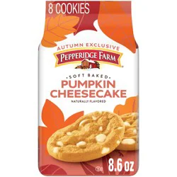 Pepperidge Farm Soft Baked Pumpkin Cheesecake Flavored Cookies, 8.6 oz Bag