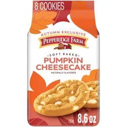 Pepperidge Farm Soft Baked Pumpkin Cheesecake Flavored Cookies, 8.6 oz Bag