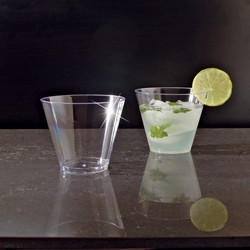 slide 1 of 1, Cups Plastic Hard Clear Short/Squat, 9 oz