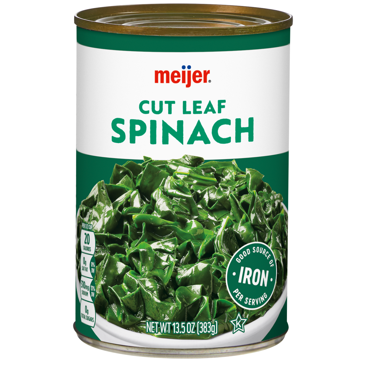 slide 1 of 9, Meijer Cut Leaf Spinach, 13.5 oz