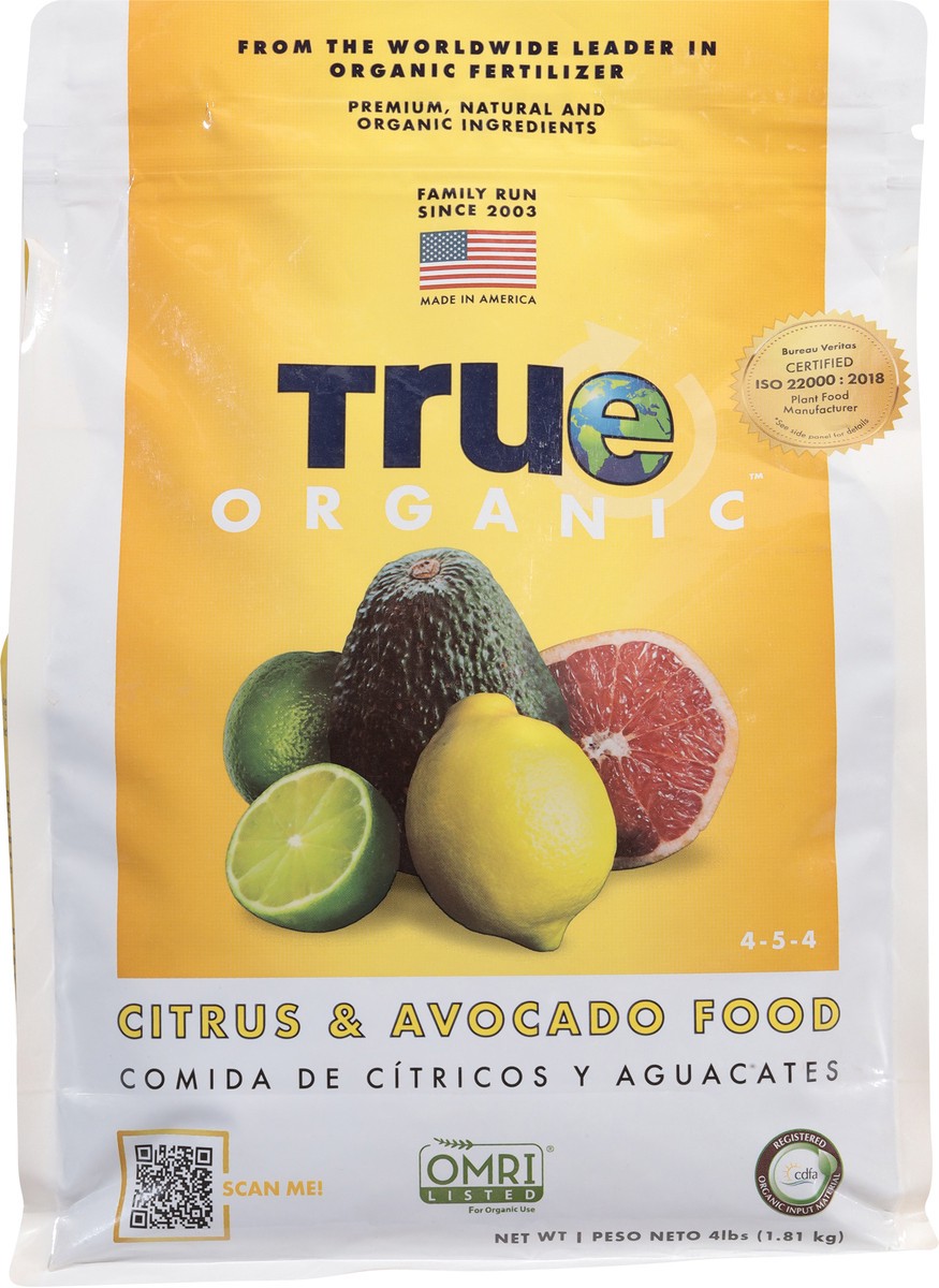 slide 7 of 11, True Organic 4-5-4 Citrus & Avocado Food 4 lb, 4 lb