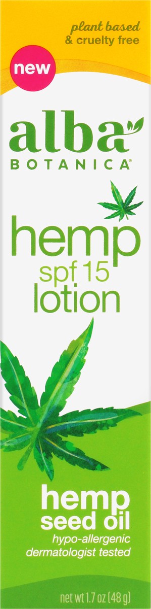 slide 4 of 7, Alba Botanica Hemp Seed Oil SPF 15 Lotion 1.7 oz. Box, 1.7 oz