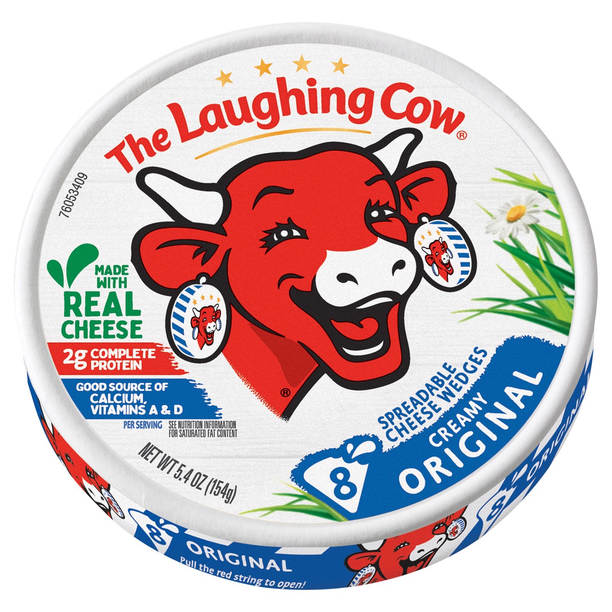 slide 1 of 1, The Laughing Cow Original Creamy Swiss Spreadable Cheese Wedges - 5.4oz/8ct, 8 ct