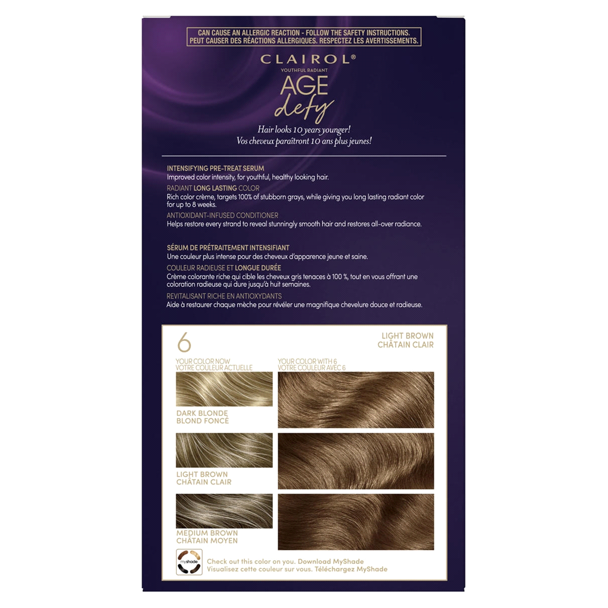 slide 8 of 8, Clairol Expert Nice'n Easy Age Defy Permanent Hair Color 6 Light Brown, 1 ct