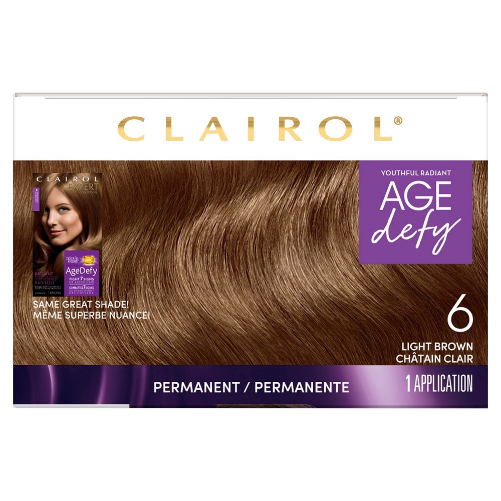 slide 2 of 8, Clairol Expert Nice'n Easy Age Defy Permanent Hair Color 6 Light Brown, 1 ct