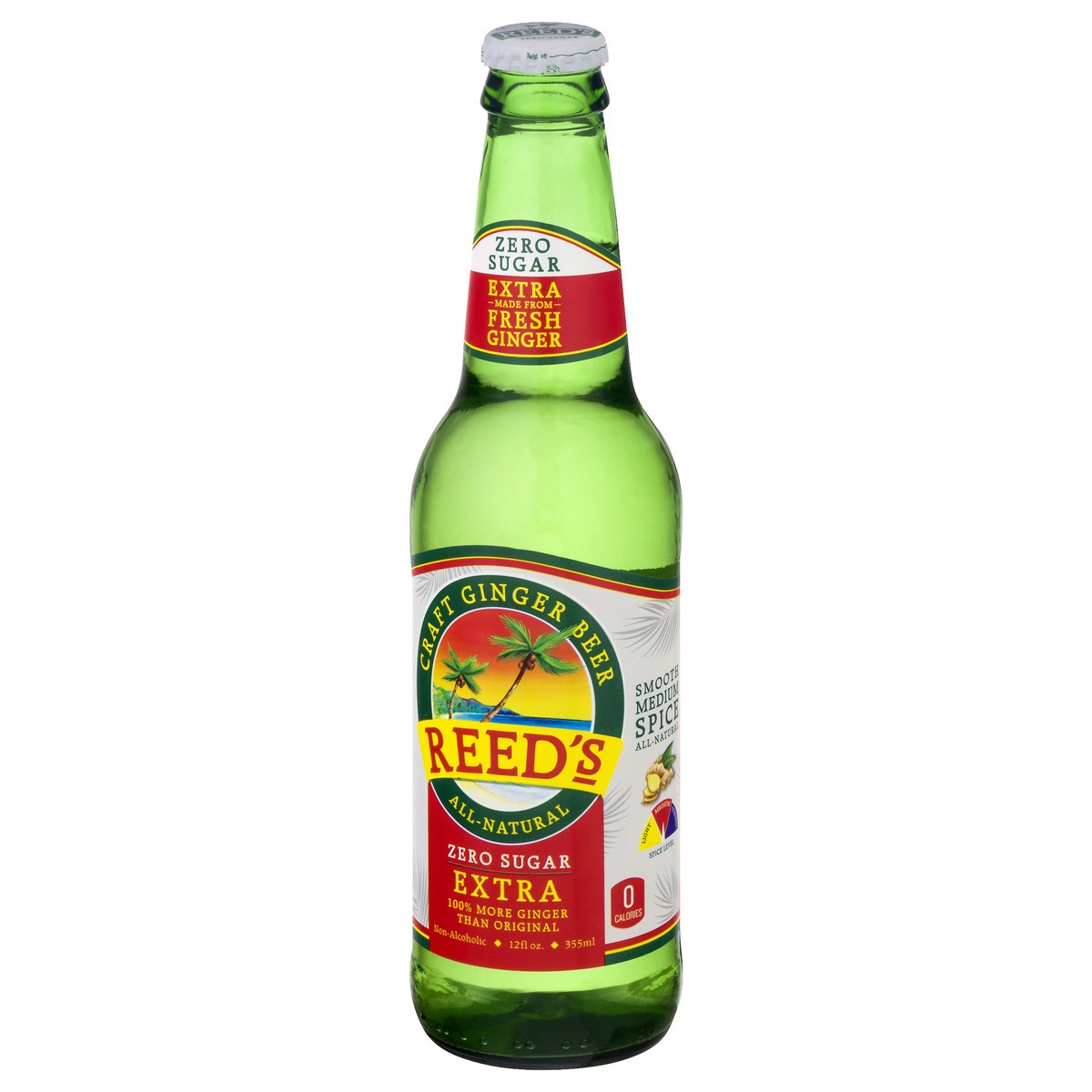 slide 7 of 9, Reed's Zero Sugar Extra Ginger Beer - 12 oz, 12 oz