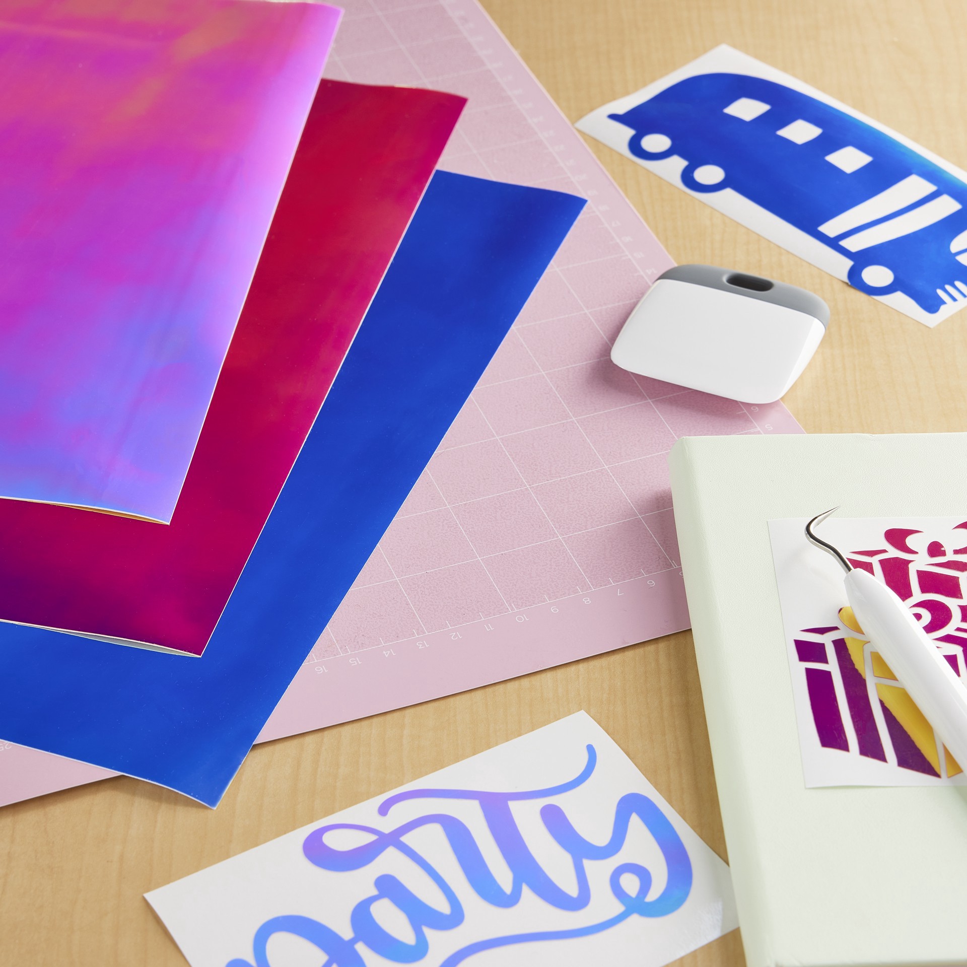 slide 2 of 3, Cricut Holographic Vinyl Sampler, 12 in x 24 in