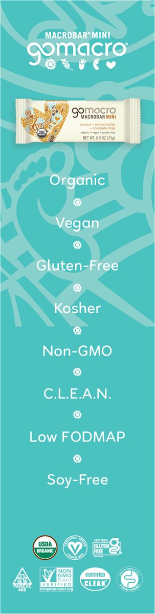 slide 2 of 7, GoMacro Coconut + Almond Butter + Chocolate Chips MacroBar Mini 8ct Multipack, 8 ct