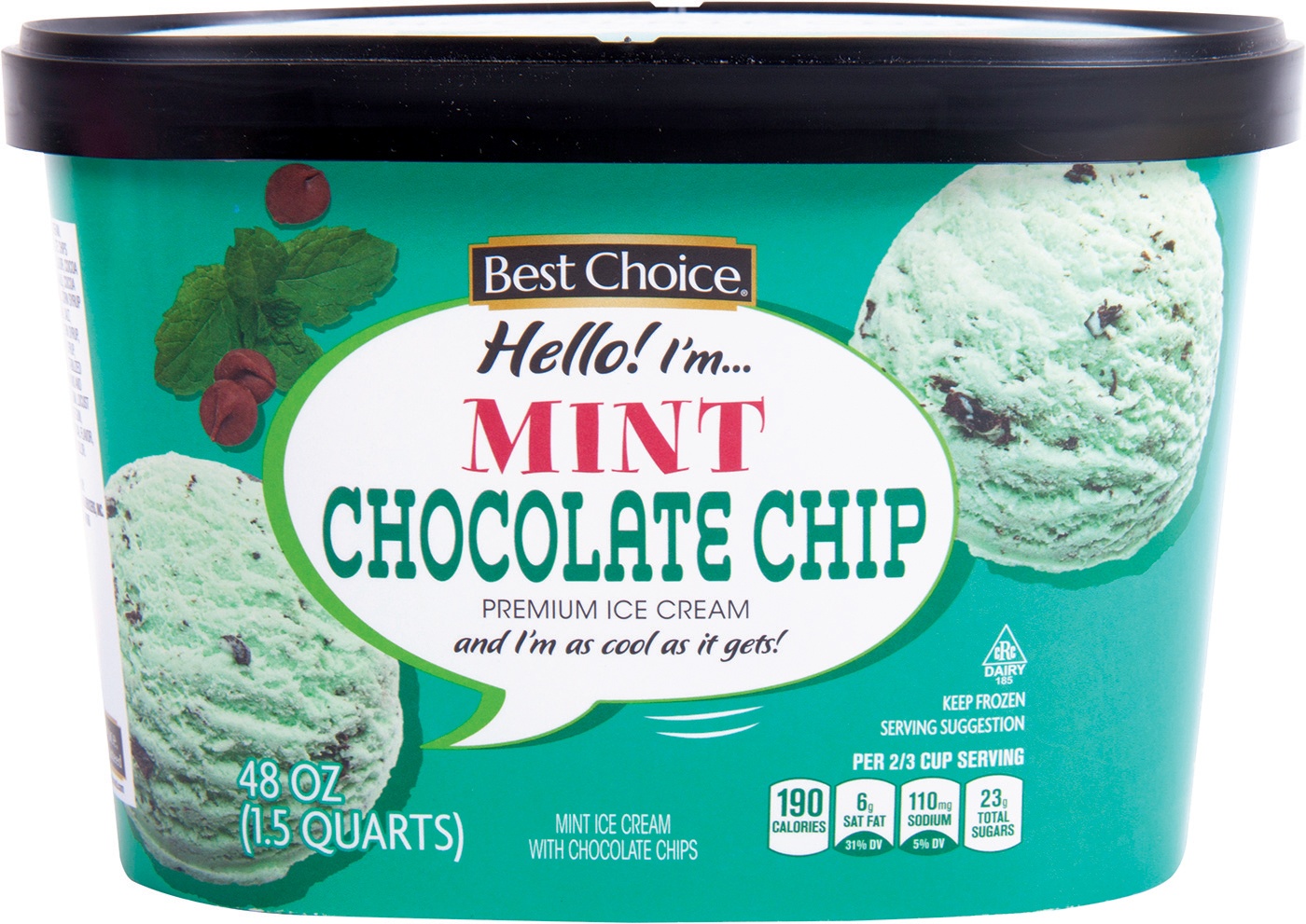 slide 1 of 1, Best Choice Premium Ice Cream Mint Chocolate Chip, 48 oz