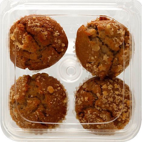 slide 1 of 1, Bakery Muffins Carrot 4 Count - Each, 4 ct