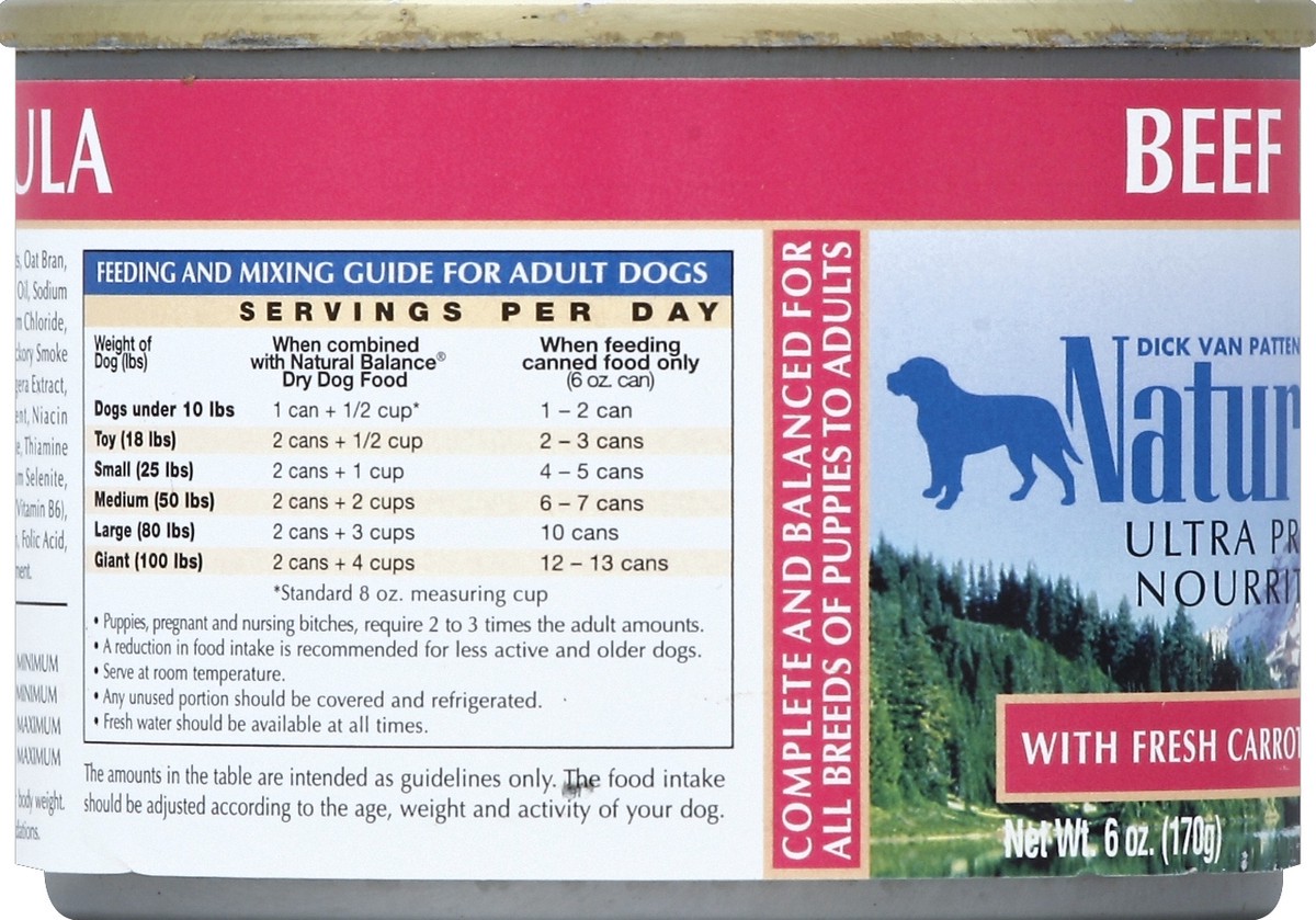 slide 5 of 6, Natural Balance Ultra Premium Beef Formula Canned Dog Food, 6 oz