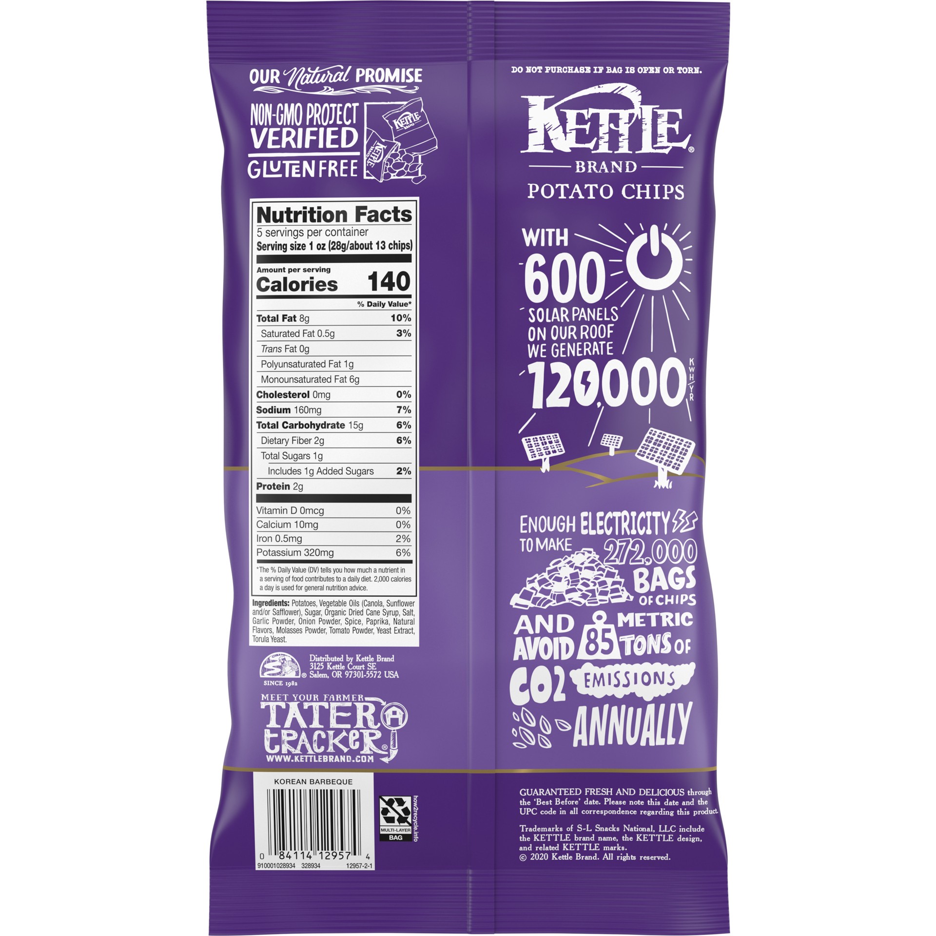 slide 3 of 5, Kettle Brand Potato Chips, Korean Barbeque Kettle Chips, 5 Oz, 5 oz