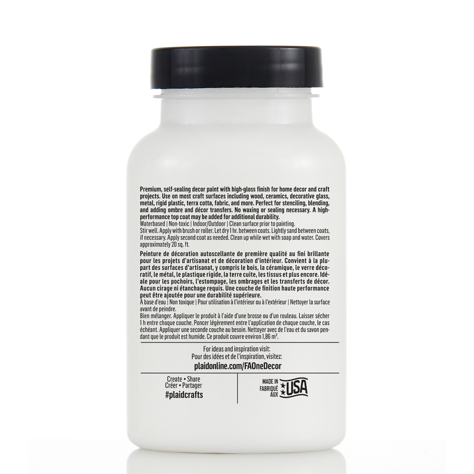 slide 4 of 4, Folkart One Decor Paint Gloss Paint & Sealer, 8 fl oz