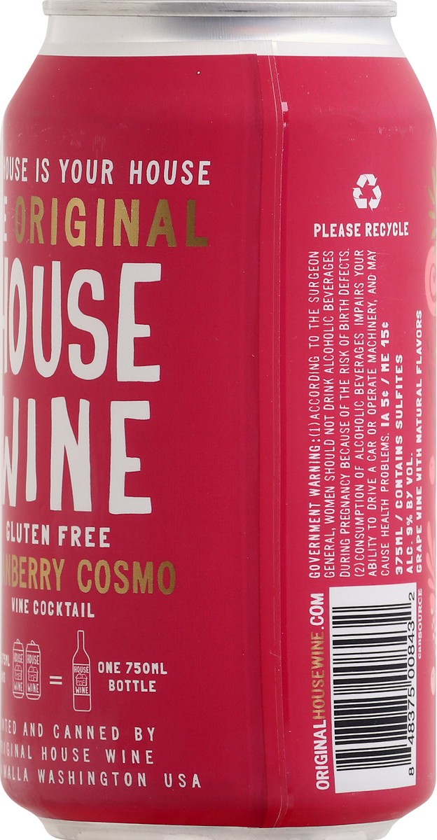 slide 8 of 9, House Wine Cranberry Cosmo Wine Cocktail 375 ml, 375 ml