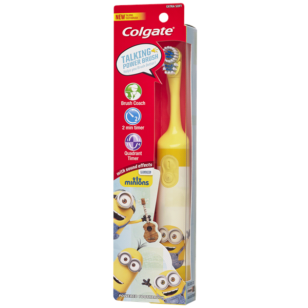 slide 1 of 2, Colgate Kids Minions Interactive Power Toothbrush, 1 ct