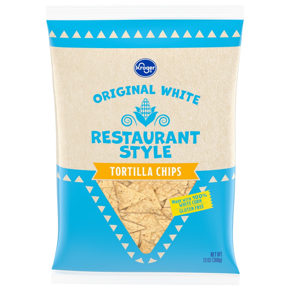 slide 1 of 2, Kroger Original White Restaurant Style Tortilla Chips, 13 oz