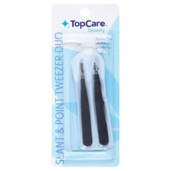 TopCare Beauty Duo Slant & Point Tweezer - 1 ea