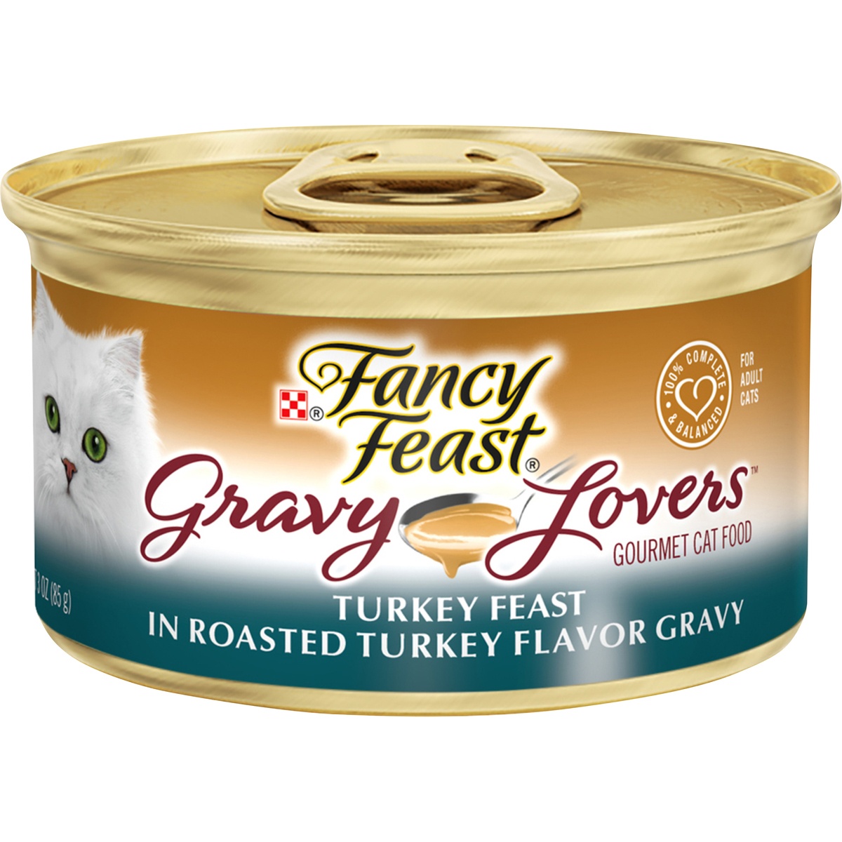 slide 1 of 1, Fancy Feast Cat Food Gourmet Turkey in Roasted Turkey Flavor Gravy, 3 oz