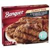 slide 2 of 17, Banquet Family Size Salisbury Steaks and Brown Gravy, Frozen Meal, 27 OZ, 6 ct