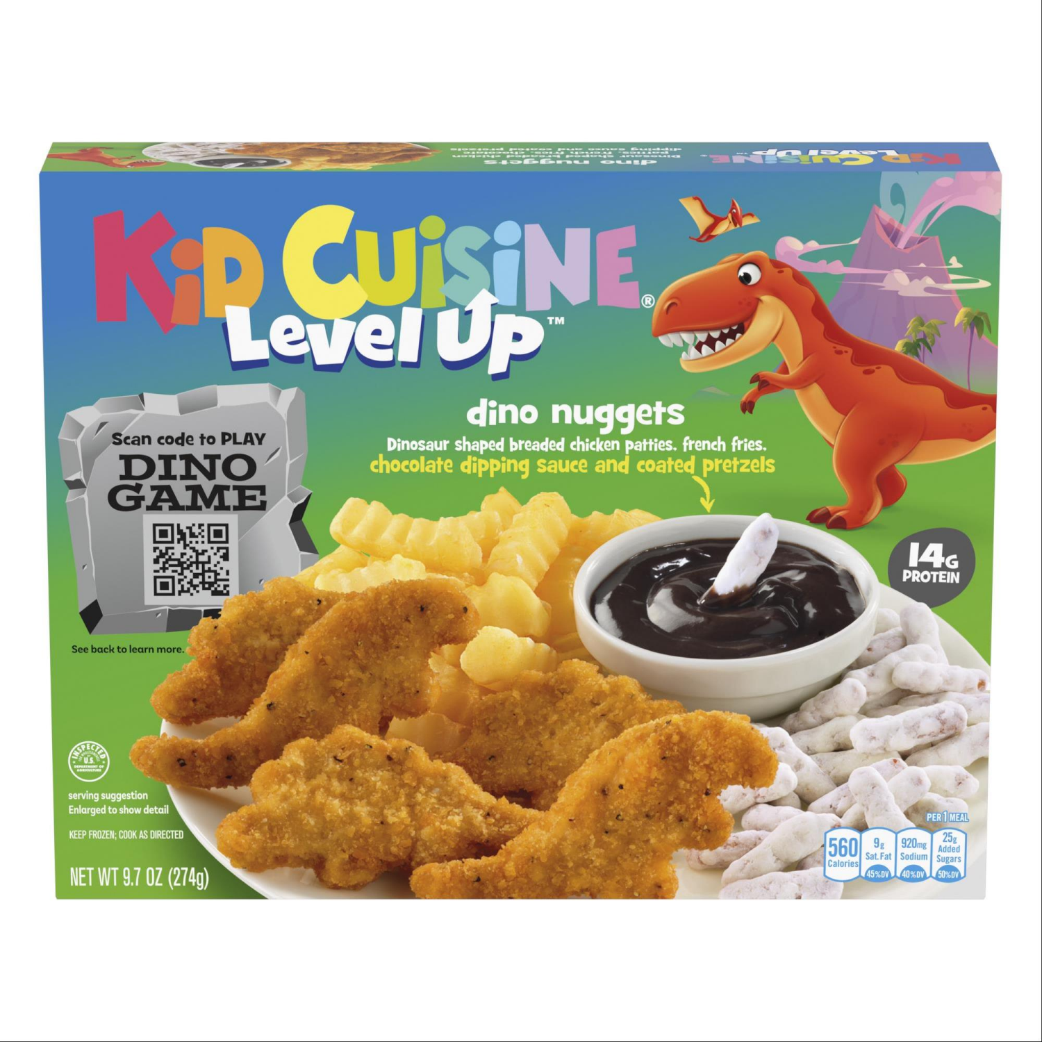 slide 1 of 5, Kid Cuisine Level Up Dino Chicken Nuggets, Frozen Meal, 9.7 oz., 9.7 oz