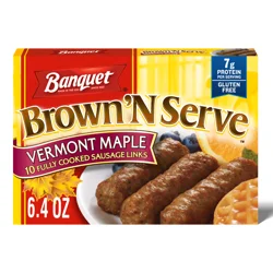 Banquet Brown 'N Serve Vermont Maple Sausage Links 10 ea