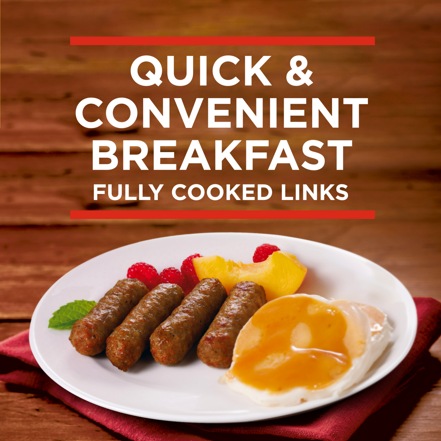 slide 3 of 7, Banquet Brown 'N Serve Original Fully Cooked Sausage Links, Frozen Meat, 10 Count, 6.4 OZ, 10 ct