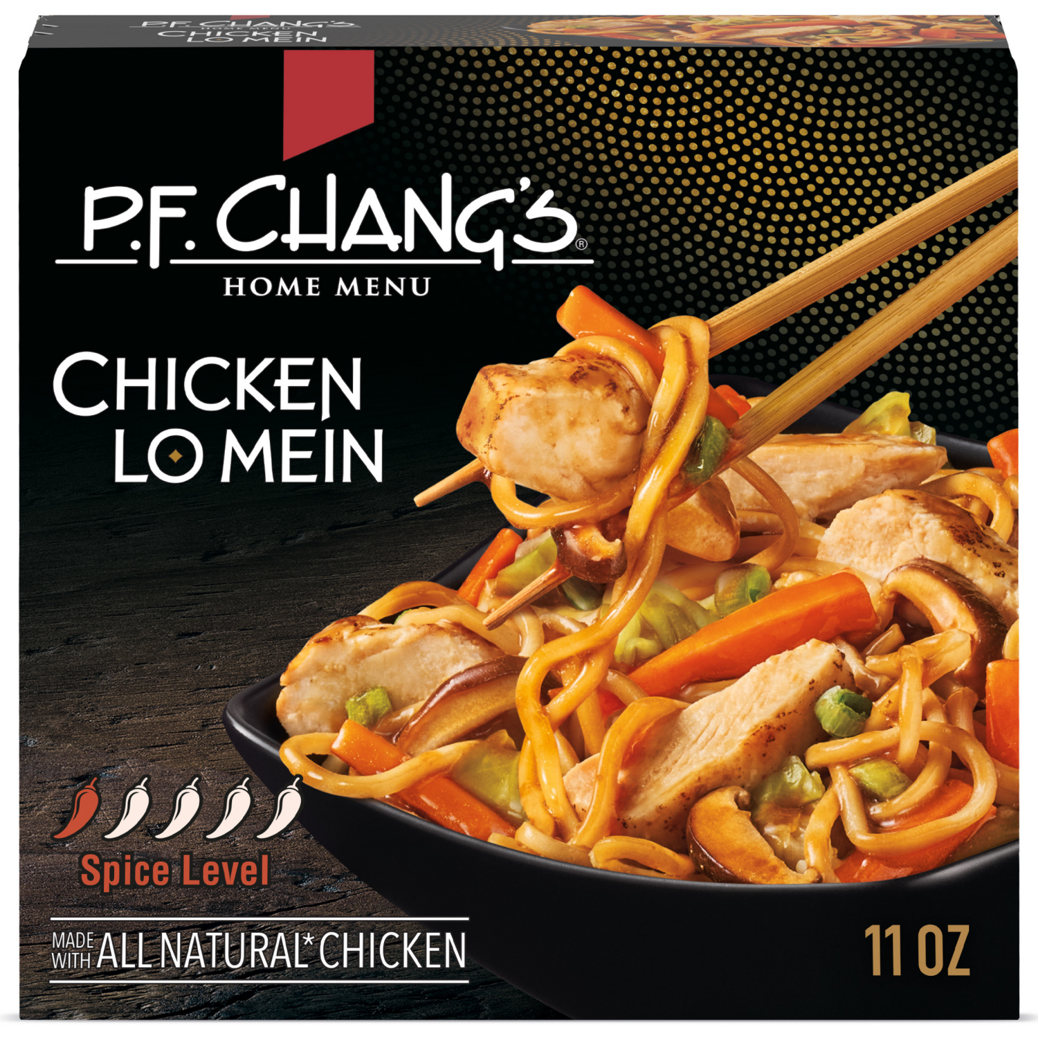 slide 1 of 5, P.F. Chang's Home Menu Chicken Lo Mein Noodle Bowl, Frozen Meal, 11 OZ, 11 oz