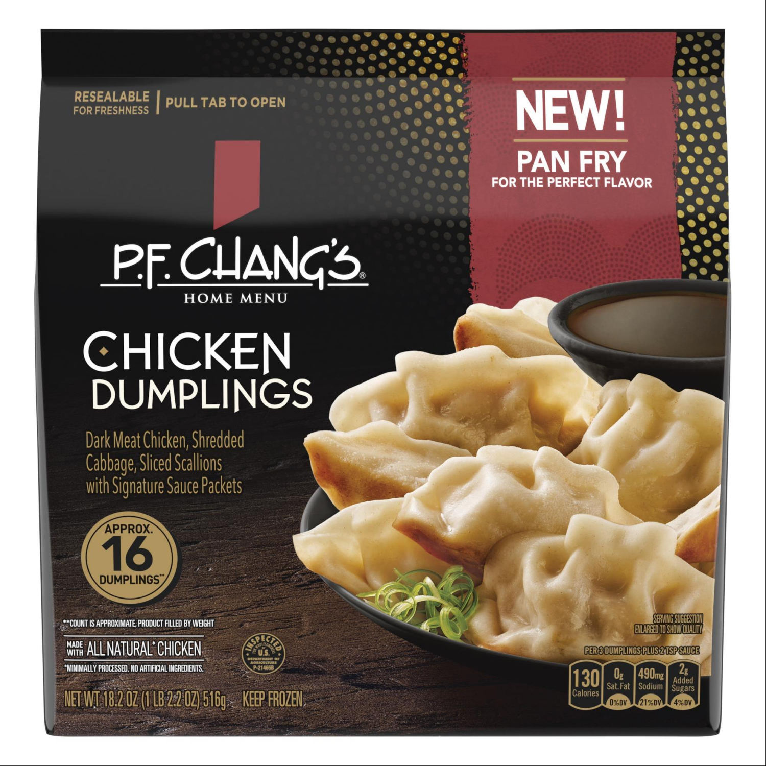 slide 1 of 2, P.F. Chang's Home Menu Chicken Dumplings, Frozen Appetizer, 18.2 oz., 18.20 oz