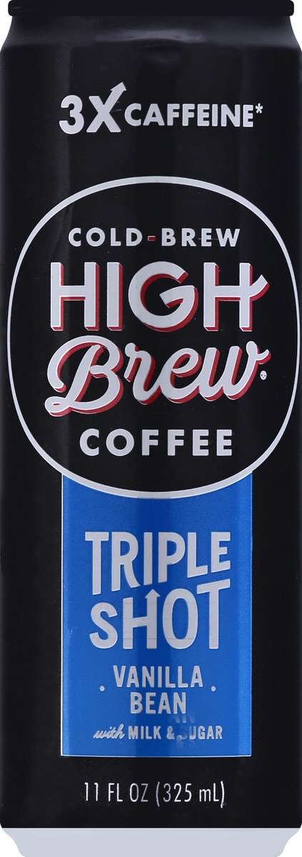 slide 4 of 7, High Brew Coffee, Cold-Brew, Tripe Shot, Vanilla Bean, 11 oz