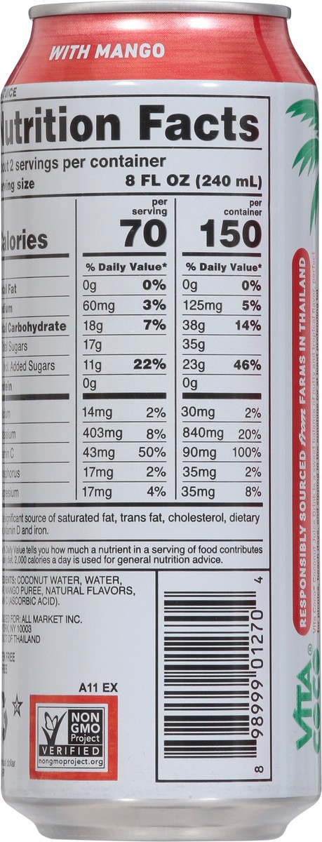 slide 6 of 9, Vita Coco Coconut Juice Drink with Mango- 16.9 fl oz, 16.9 fl oz