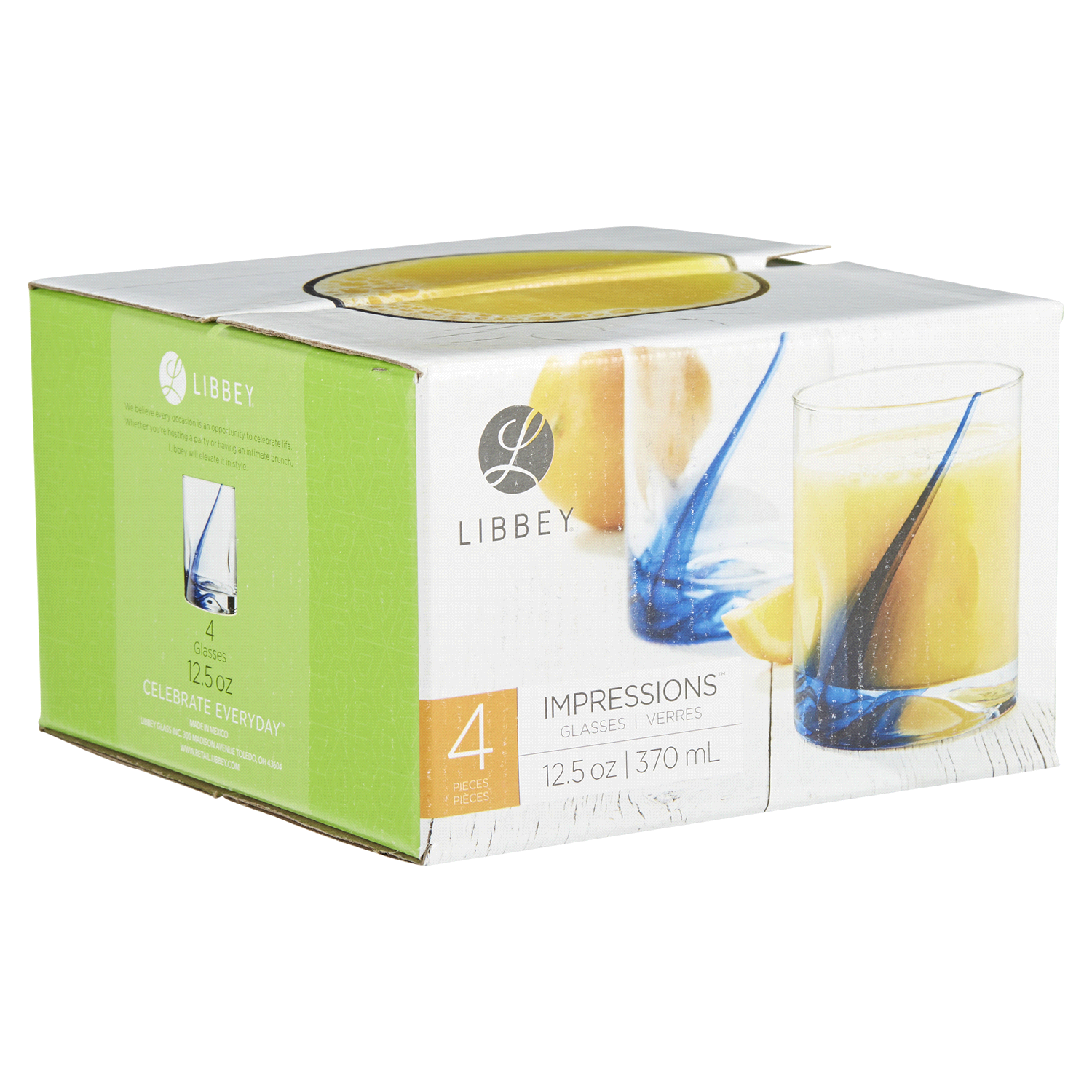 slide 4 of 5, Libbey Impressions Blue DOF, 4 ct