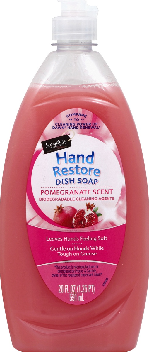 slide 2 of 2, Signature Select Dish Soap Liquid Hand Restore Pom, 20 oz