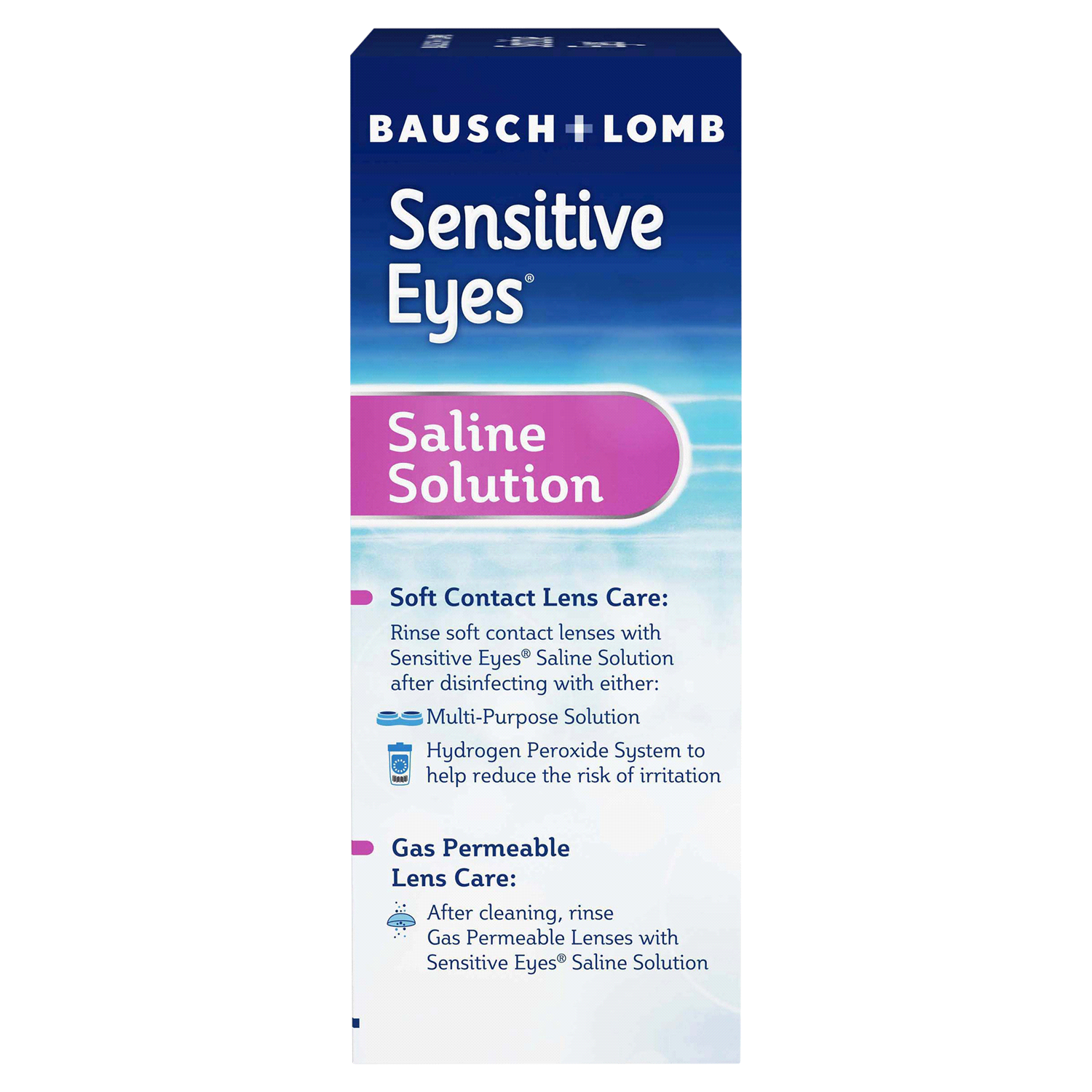 slide 3 of 3, Bausch + Lomb Saline Solution 2 ea, 2 ct