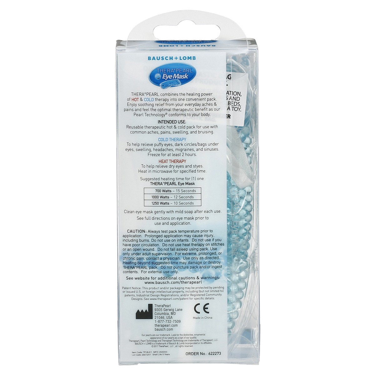 slide 2 of 2, TheraPearl Eye Mask 1 ea, 1 ct