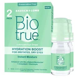 Biotrue Instant Moisture Hydration Boost Lubricant Eye Drops 2 Pack Bottle 2 ea