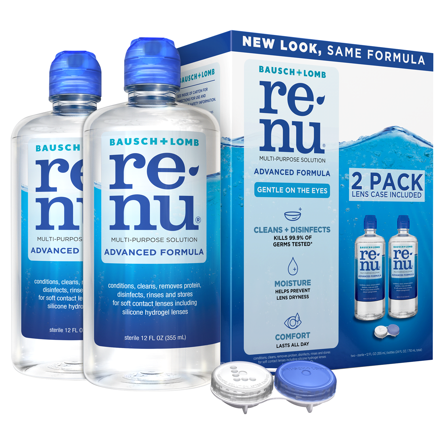 slide 1 of 3, renu Twin Pack Advanced Formula Multi-Purpose Solution 2 ea, 2 ct