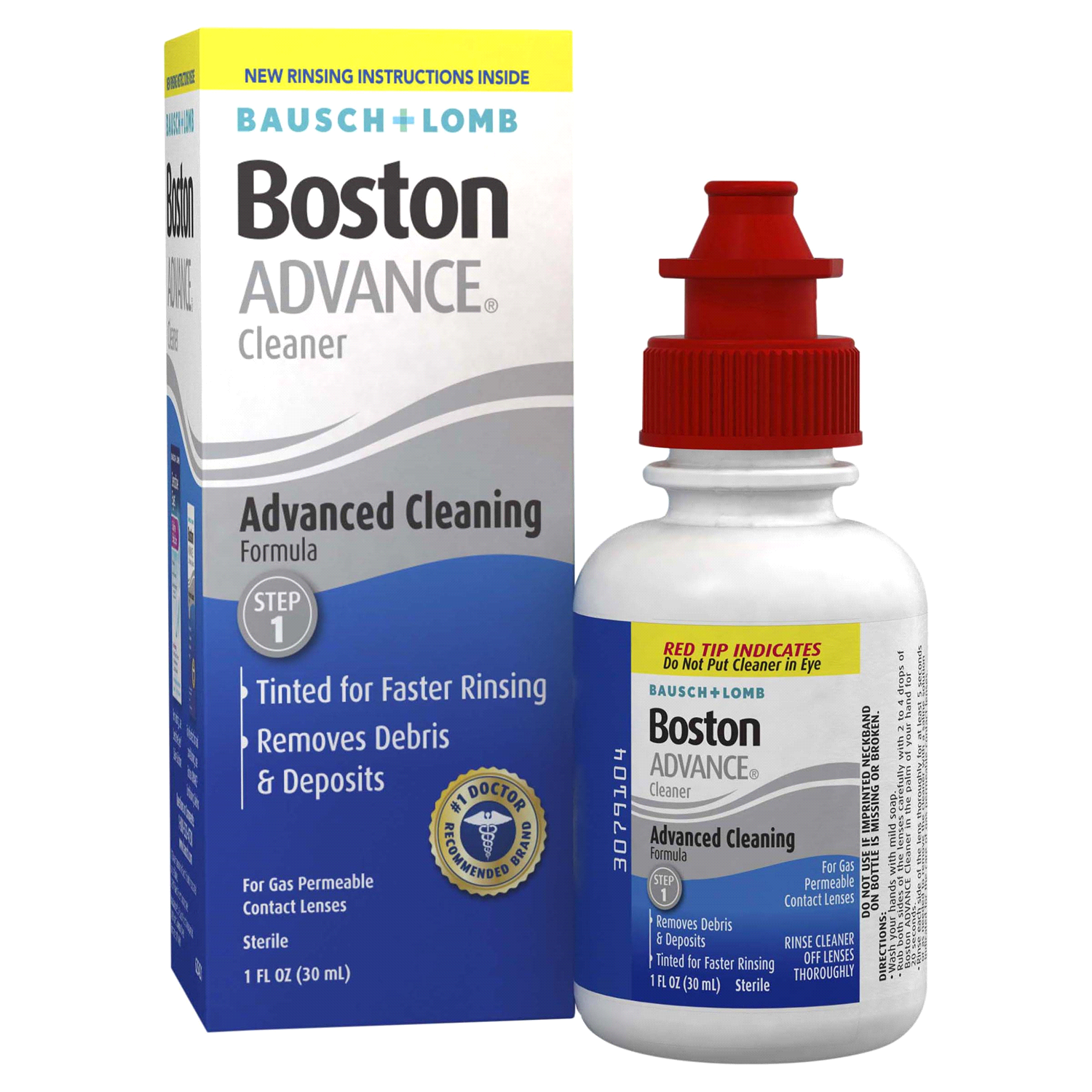slide 1 of 3, Boston ADVANCE Cleaner Contact Lens Solution for Rigid Gas Permeable Lenses – from Bausch + Lomb, 1 fl. oz., 1 fl oz