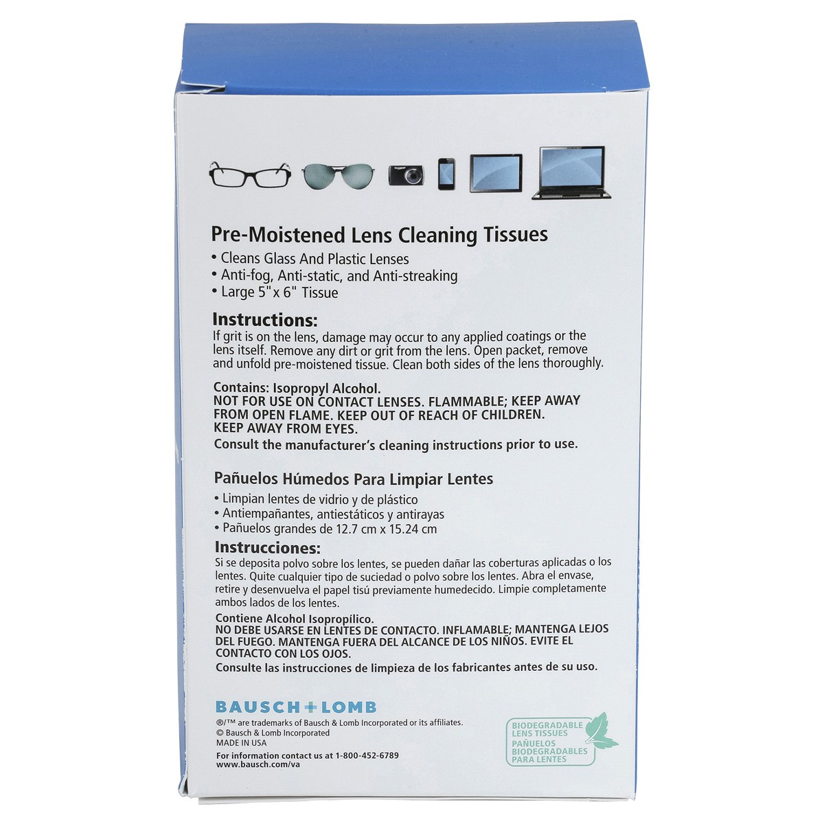 slide 2 of 3, Bausch + Lomb Sight Savers Pre-Moistened Lens Cleaning Tissues, 60 ct, 60 ct