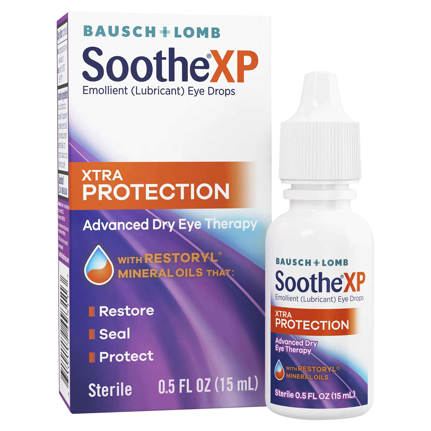 slide 1 of 3, Bausch + Lomb Soothe XP Lubricant Eye Drops 0.5 fl oz (15 mL), 0.5 fl oz