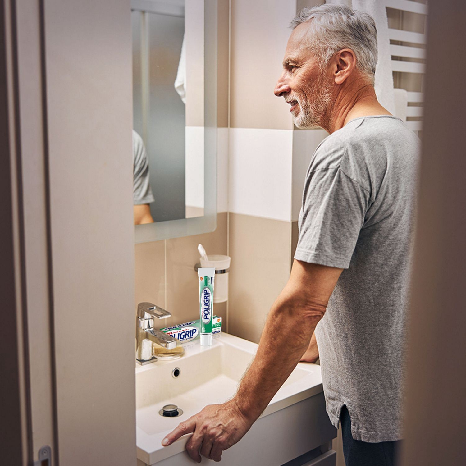 slide 4 of 4, Super Poligrip Zinc Free Denture and Partials Adhesive Cream, 2.4 oz (Pack of 3), 2.4 oz