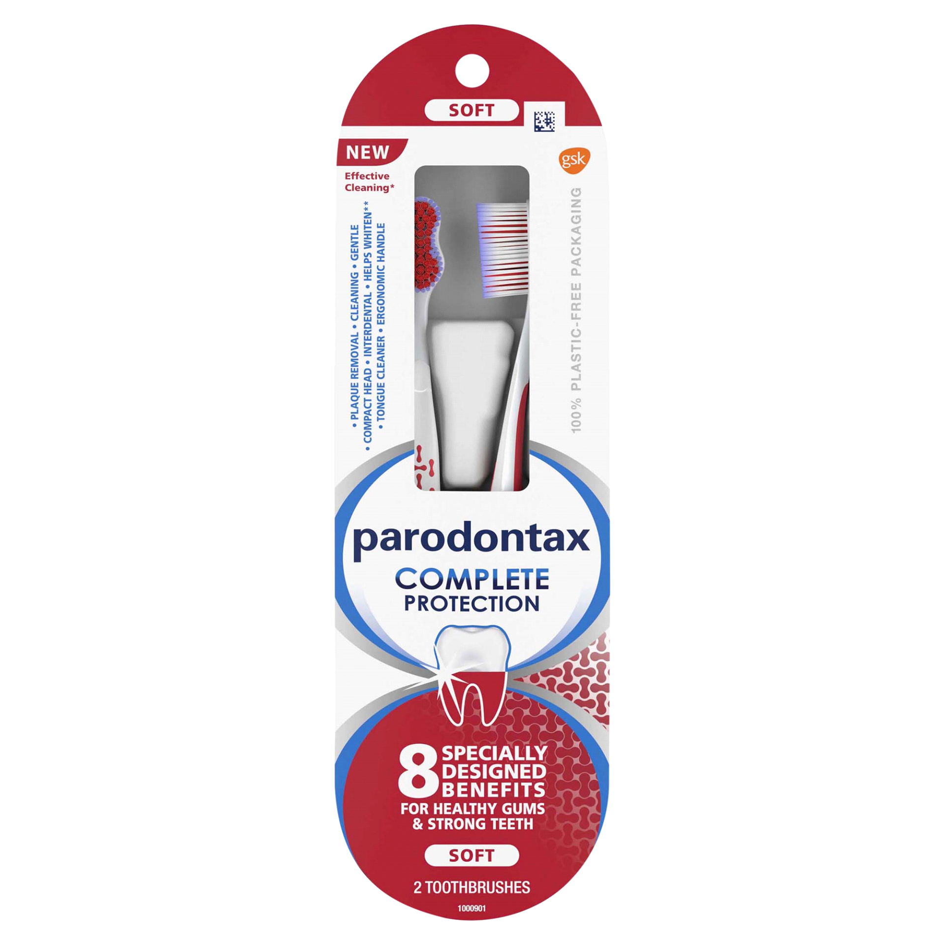 slide 1 of 1, Parodontax Complete Protection Soft Toothbrush, 2 ct