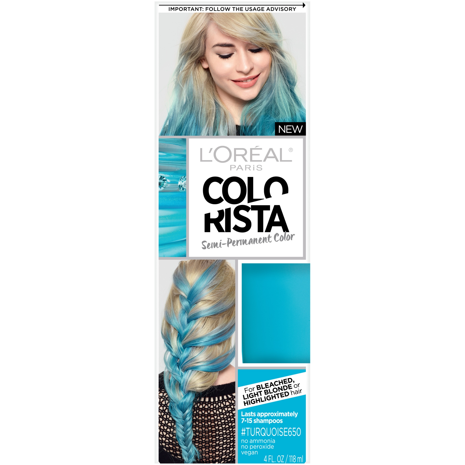 slide 7 of 8, L'Oréal Paris Colo Rista Semipermanent Color Turqouise 650, 4 fl oz